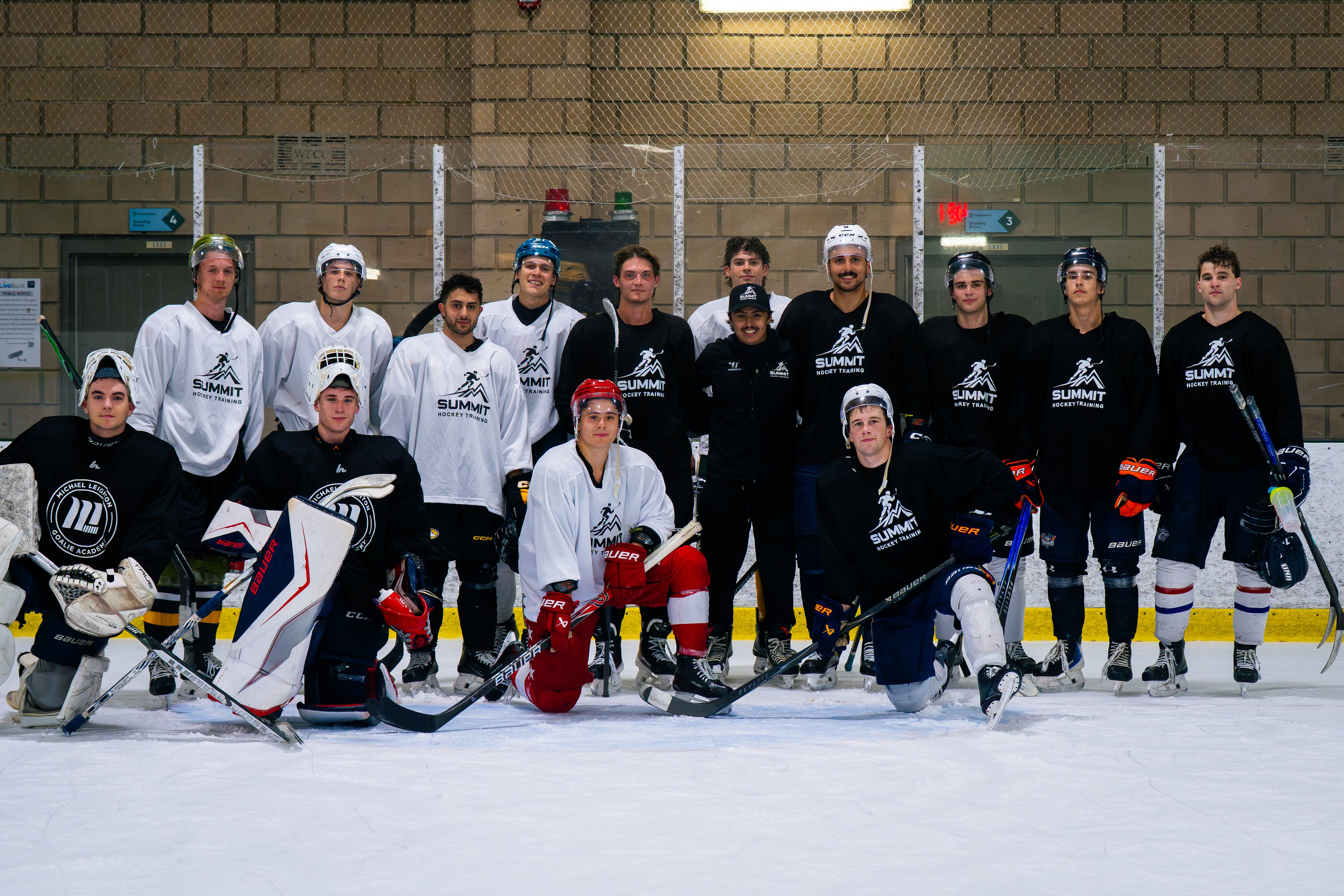Summit Hockey Training players gathered for a team photo